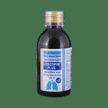coscopin plus oral suspension Allopathy (Noscapine (15mg/5ml)) - Uses in Hindi, Side Effects, Substitutes & Price in India