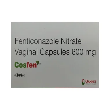 cosfen vaginal capsule Allopathy (Fenticonazole (600mg)) - Uses in Hindi, Side Effects, Substitutes & Price in India