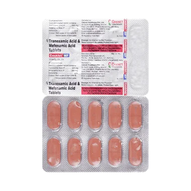 cosklot mf 500mg/250mg tablet Allopathy (Tranexamic Acid (500mg)) - Uses in Hindi, Side Effects, Substitutes & Price in India