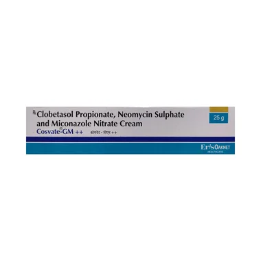 cosvate-gm cream Allopathy (Clobetasol (0.05% w/w)) - Uses in Hindi, Side Effects, Substitutes & Price in India