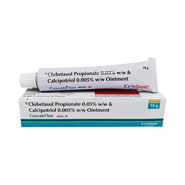 cosvate sor ointment Allopathy (Calcipotriol (0.005% w/w)) - Uses in Hindi, Side Effects, Substitutes & Price in India