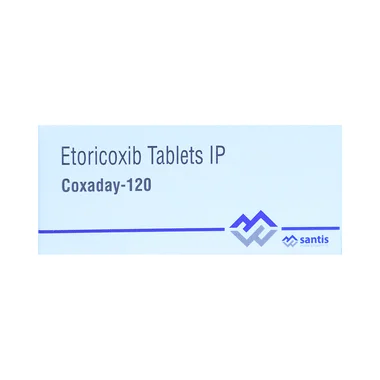 coxaday 120 tablet Allopathy (Etoricoxib (120mg)) - Uses in Hindi, Side Effects, Substitutes & Price in India