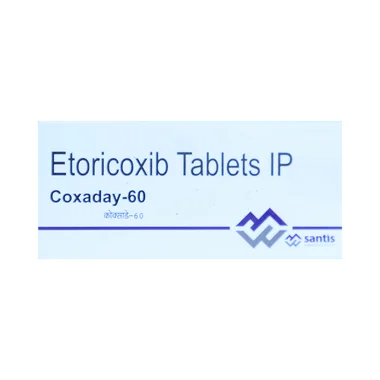 coxaday 60 tablet Allopathy (Etoricoxib (60mg)) - Uses in Hindi, Side Effects, Substitutes & Price in India