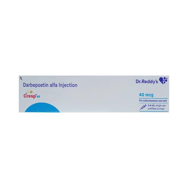 cresp 40 injection Allopathy (Darbepoetin alfa (40mcg)) - Uses in Hindi, Side Effects, Substitutes & Price in India
