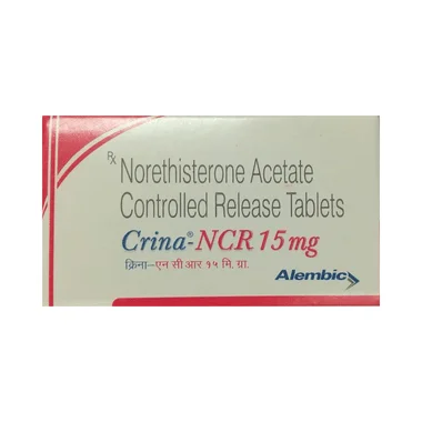 crina-ncr 15mg tablet Allopathy (Norethisterone (15mg)) - Uses in Hindi, Side Effects, Substitutes & Price in India