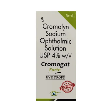 cromogat forte eye drop Allopathy (Sodium Cromoglycate (4% w/v)) - Uses in Hindi, Side Effects, Substitutes & Price in India