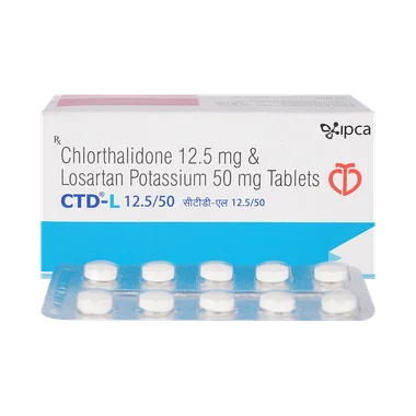 ctd-l 12.5/50 tablet Allopathy (Losartan (50mg)) - Uses in Hindi, Side Effects, Substitutes & Price in India