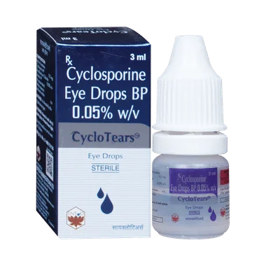 cyclo tears 0.05% eye drop Allopathy (Ciclosporin (0.05% w/v)) - Uses in Hindi, Side Effects, Substitutes & Price in India