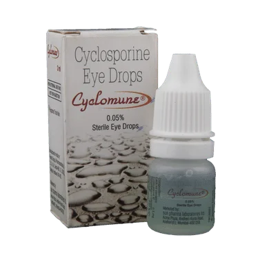 cyclomune 0.05% eye drop Allopathy (Ciclosporin (0.05% w/v)) - Uses in Hindi, Side Effects, Substitutes & Price in India