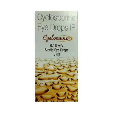 cyclomune 0.1% eye drop Allopathy (Ciclosporin (0.1% w/v)) - Uses in Hindi, Side Effects, Substitutes & Price in India