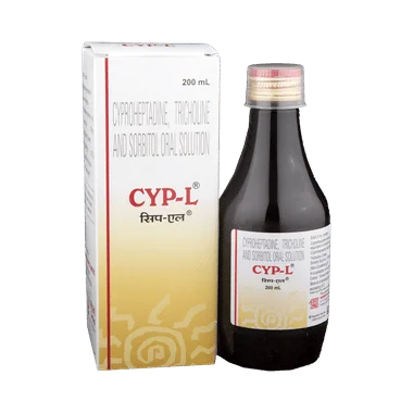 cyp-l oral solution Allopathy (Cyproheptadine (2mg/5ml)) - Uses in Hindi, Side Effects, Substitutes & Price in India