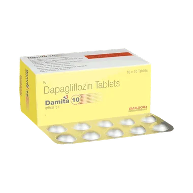 damita 10mg tablet Allopathy (Dapagliflozin (10mg)) - Uses in Hindi, Side Effects, Substitutes & Price in India