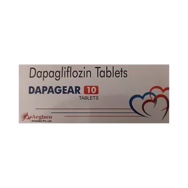 dapagear 10 tablet Allopathy (Dapagliflozin (10mg)) - Uses in Hindi, Side Effects, Substitutes & Price in India