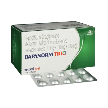 dapanorm trio tablet er Allopathy (Dapagliflozin (10mg)) - Uses in Hindi, Side Effects, Substitutes & Price in India