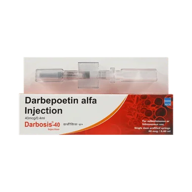 darbosis 40 injection Allopathy (Darbepoetin alfa (40mcg)) - Uses in Hindi, Side Effects, Substitutes & Price in India