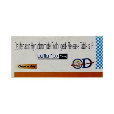dariten od 7.5mg tablet pr allopathy (Darifenacin (7.5mg)) - Uses in Hindi, Side Effects, Substitutes & Price in India