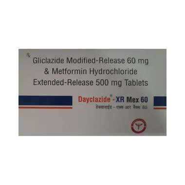 dayclazide-xr mex 60 tablet Allopathy (Gliclazide (60mg)) - Uses in Hindi, Side Effects, Substitutes & Price in India