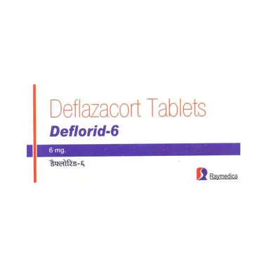 deflorid 6mg tablet Allopathy (Deflazacort (6mg)) - Uses in Hindi, Side Effects, Substitutes & Price in India