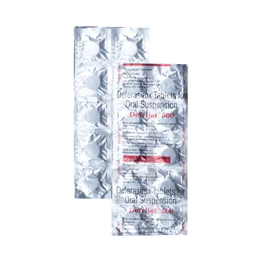 defrijet 500 tablet Allopathy (Deferasirox (500mg)) - Uses in Hindi, Side Effects, Substitutes & Price in India