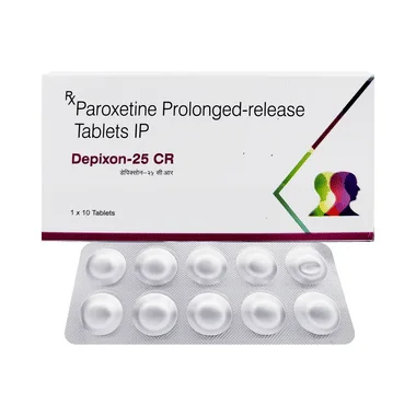 depixon 25 cr tablet Allopathy (Paroxetine (25mg)) - Uses in Hindi, Side Effects, Substitutes & Price in India