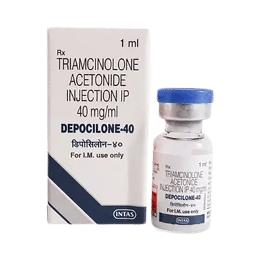 depocilone 40mg injection Allopathy (Triamcinolone Acetonide (40mg)) - Uses in Hindi, Side Effects, Substitutes & Price in India