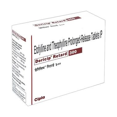 dericip retard 300  tablet pr Allopathy (Etofylline (231mg)) - Uses in Hindi, Side Effects, Substitutes & Price in India