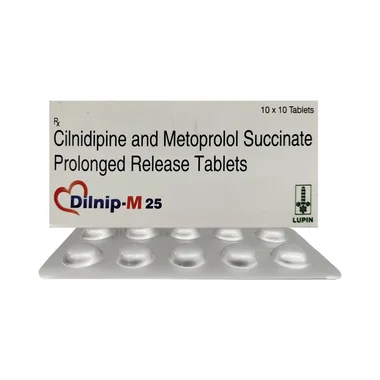 dilnip m 10mg/25mg tablet pr Allopathy (Cilnidipine (10mg)) - Uses in Hindi, Side Effects, Substitutes & Price in India