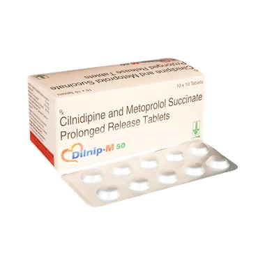 dilnip m 10mg/50mg tablet Allopathy (Cilnidipine (10mg)) - Uses in Hindi, Side Effects, Substitutes & Price in India