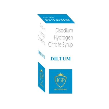 diltum 1.4gm syrup Allopathy (Disodium Hydrogen Citrate (1.4gm/5ml)) - Uses in Hindi, Side Effects, Substitutes & Price in India