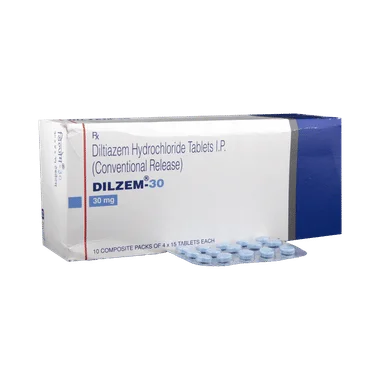 dilzem 30 tablet cr Allopathy (Diltiazem (30mg)) - Uses in Hindi, Side Effects, Substitutes & Price in India