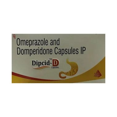 dipcid-d capsule allopathy (Domperidone (10mg) + Omeprazole (20mg)) - Uses in Hindi, Side Effects, Substitutes & Price in India