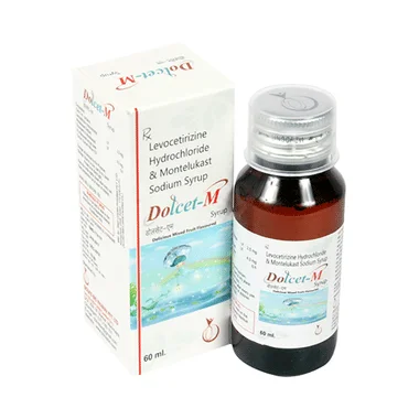 dolcet-m syrup delicious mixed fruit Allopathy (Levocetirizine (2.5mg)) - Uses in Hindi, Side Effects, Substitutes & Price in India