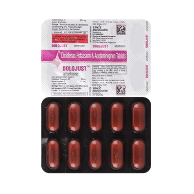 dolojust 50mg/325mg tablet Allopathy (Diclofenac (50mg)) - Uses in Hindi, Side Effects, Substitutes & Price in India