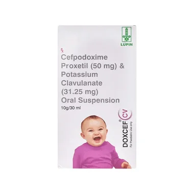 doxcef cv 50mg/31.25mg dry syrup Allopathy (Cefpodoxime Proxetil (50mg)) - Uses in Hindi, Side Effects, Substitutes & Price in India