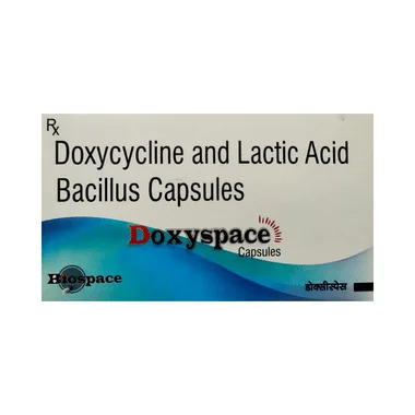doxyspace capsule allopathy (Doxycycline (100mg) + Lactobacillus (5Billion Spores)) - Uses in Hindi, Side Effects, Substitutes & Price in India