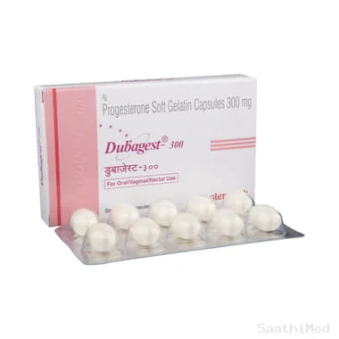 dubagest 300 soft gelatin capsule Allopathy (Progesterone (300mg)) - Uses in Hindi, Side Effects, Substitutes & Price in India