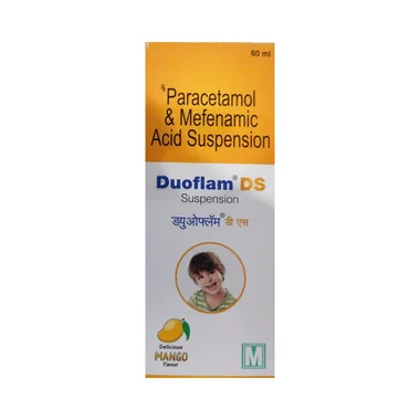 duoflam ds oral suspension delicious mango Allopathy (Mefenamic Acid (100mg/5ml)) - Uses in Hindi, Side Effects, Substitutes & Price in India