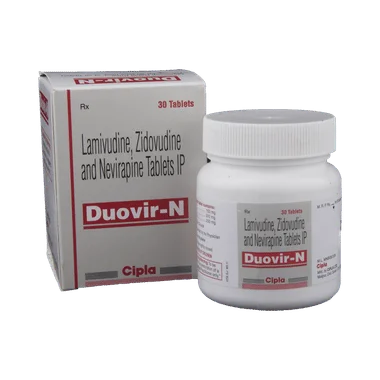duovir n tablet allopathy (Lamivudine (150mg) + Zidovudine (300mg)) - Uses in Hindi, Side Effects, Substitutes & Price in India
