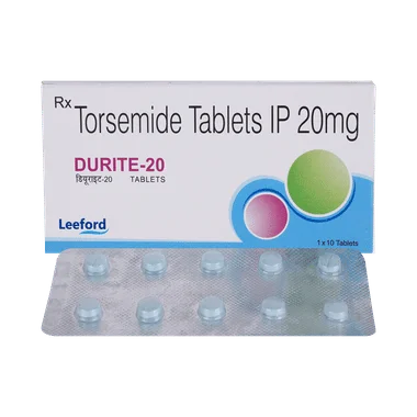 durite 20mg tablet Allopathy (Torasemide (20mg)) - Uses in Hindi, Side Effects, Substitutes & Price in India