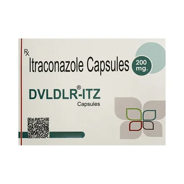 dvldlr-itz capsule Allopathy (Itraconazole (200mg)) - Uses in Hindi, Side Effects, Substitutes & Price in India