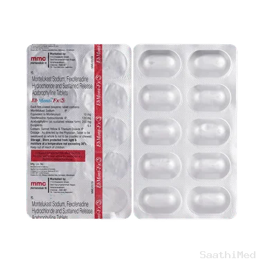 ebmont fx3 tablet Allopathy (Montelukast (10mg)) - Uses in Hindi, Side Effects, Substitutes & Price in India