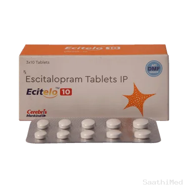 ecitelo 10 tablet Allopathy (Escitalopram Oxalate (10mg)) - Uses in Hindi, Side Effects, Substitutes & Price in India