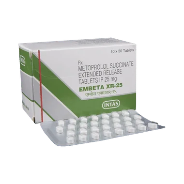 embeta xr 25 tablet Allopathy (Metoprolol Succinate (23.75mg)) - Uses in Hindi, Side Effects, Substitutes & Price in India