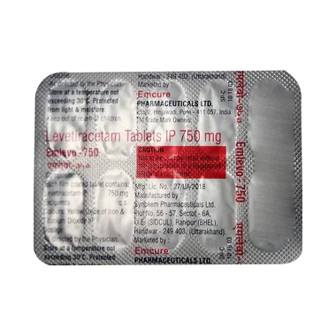 emlevo 750 tablet Allopathy (Levetiracetam (750mg)) - Uses in Hindi, Side Effects, Substitutes & Price in India