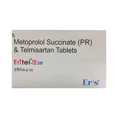 eritel b 40mg/50mg tablet pr Allopathy (Telmisartan (40mg)) - Uses in Hindi, Side Effects, Substitutes & Price in India