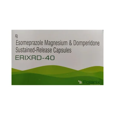 erixrd 40 capsule sr Allopathy (Domperidone (30mg)) - Uses in Hindi, Side Effects, Substitutes & Price in India