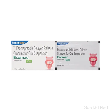 esomac 10mg granules Allopathy (Esomeprazole (10mg)) - Uses in Hindi, Side Effects, Substitutes & Price in India