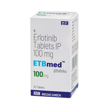 etbmed 100mg tablet Allopathy (Erlotinib (100mg)) - Uses in Hindi, Side Effects, Substitutes & Price in India