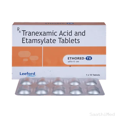 ethored tx 250mg/250mg tablet Allopathy (Tranexamic Acid (250mg)) - Uses in Hindi, Side Effects, Substitutes & Price in India