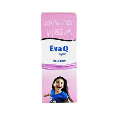 eva q syrup child pack Allopathy (Lactitol (3.33gm/5ml)) - Uses in Hindi, Side Effects, Substitutes & Price in India